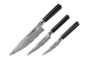 Set cuțite Samura Damascus 3 buc, oțel Damasc VG-10 cu 67 de straturi, HRC-61