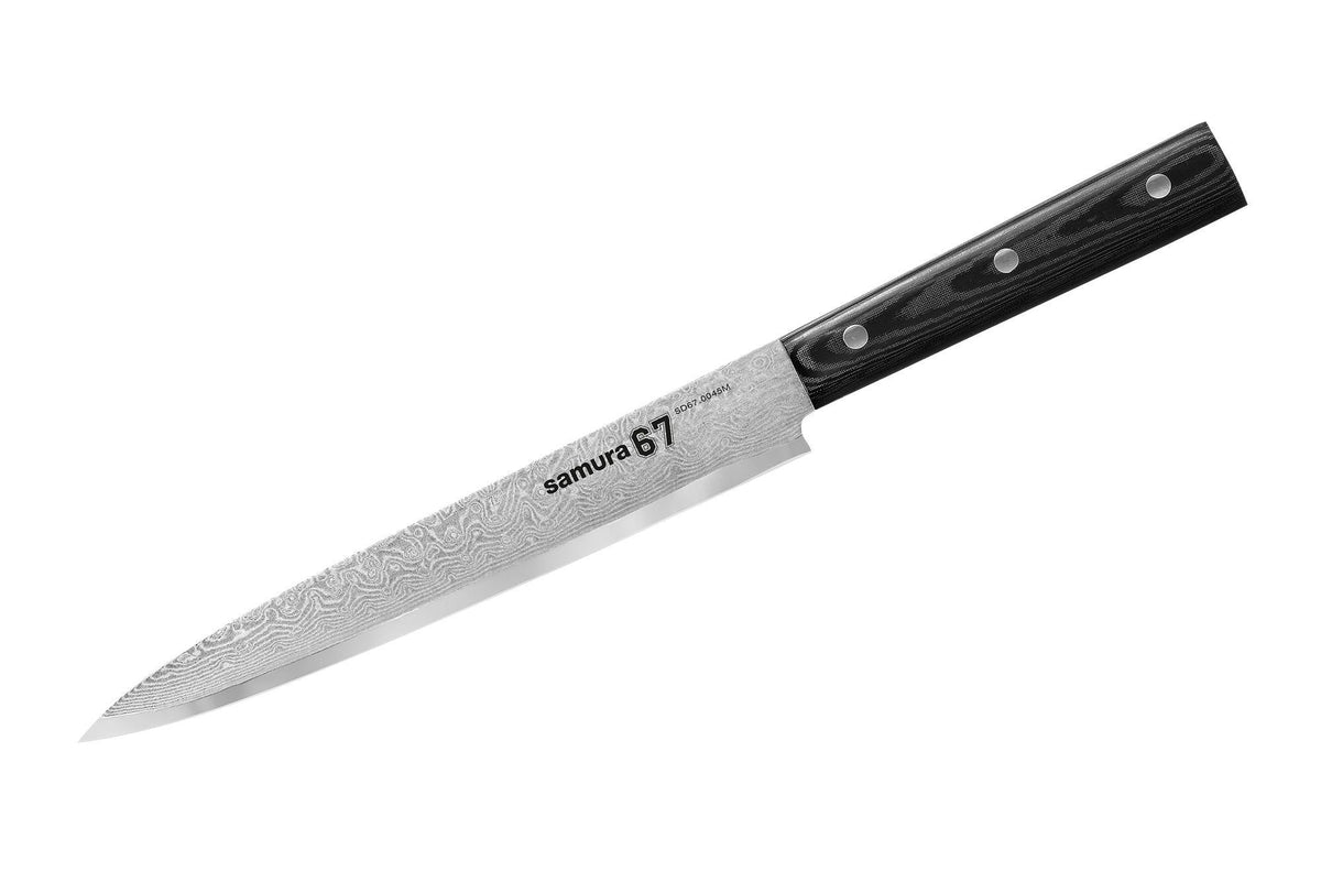 Samura cuțit Damascus pentru feliat 195mm/7.7 oțel Damasc 67 straturi HRC-61