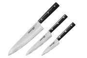 Samura cuțit Damascus universal set 3 buc/oțel Damasc 67 straturi HRC-61