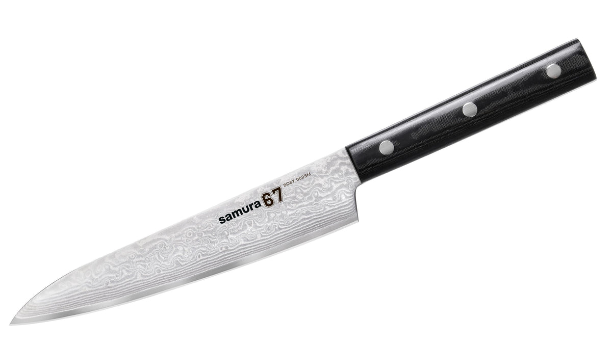 Samura cuțit Damascus universal set 3 buc/oțel Damasc 67 straturi HRC-61