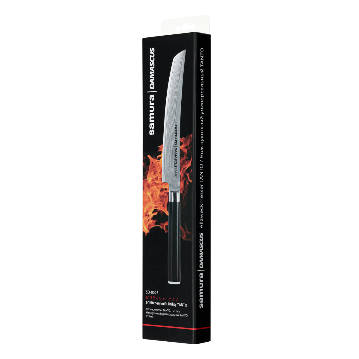 Cuțit universal Samura Damascus Tanto 6/153mm, oțel Damasc VG-10 67 de straturi, HRC-61