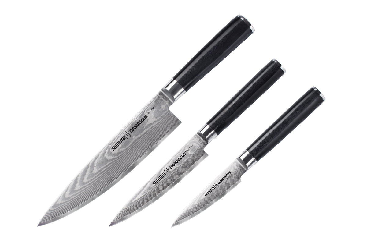 Set cuțite Samura Damascus 3 buc. in cutie, oțel Damasc VG-10 67 de straturi, HRC-61