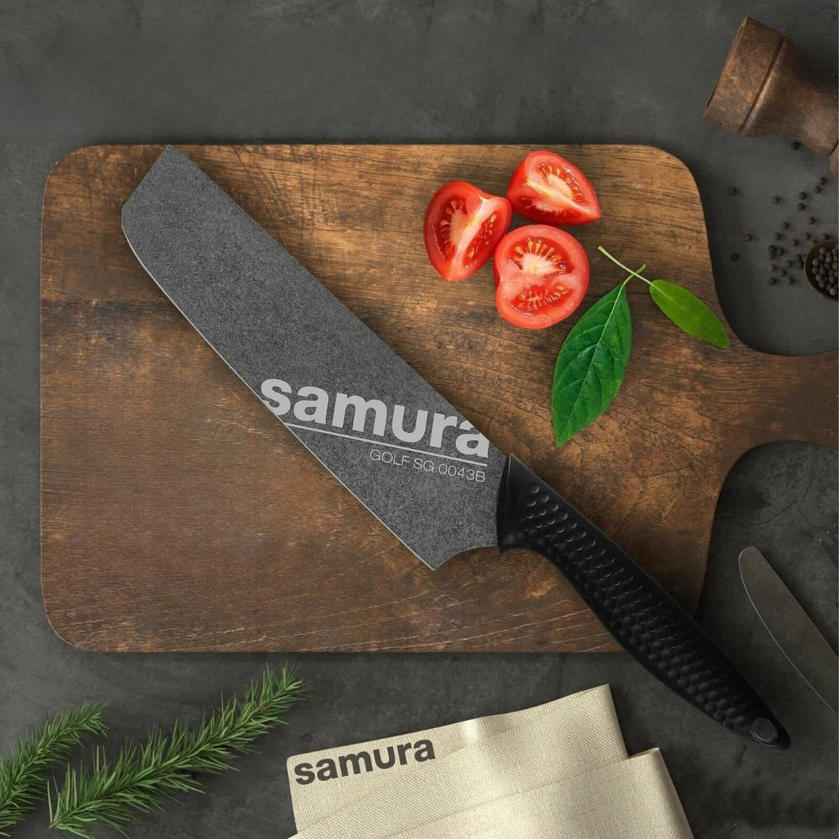Cuțit Samura Golf Nakiri Stonewash  6.6"/167mm, AUS-8 HRC-58