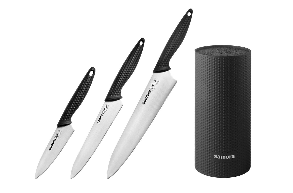 Set Samura Golf 3 buc. cuțite + suport AUS-8 HRC-58