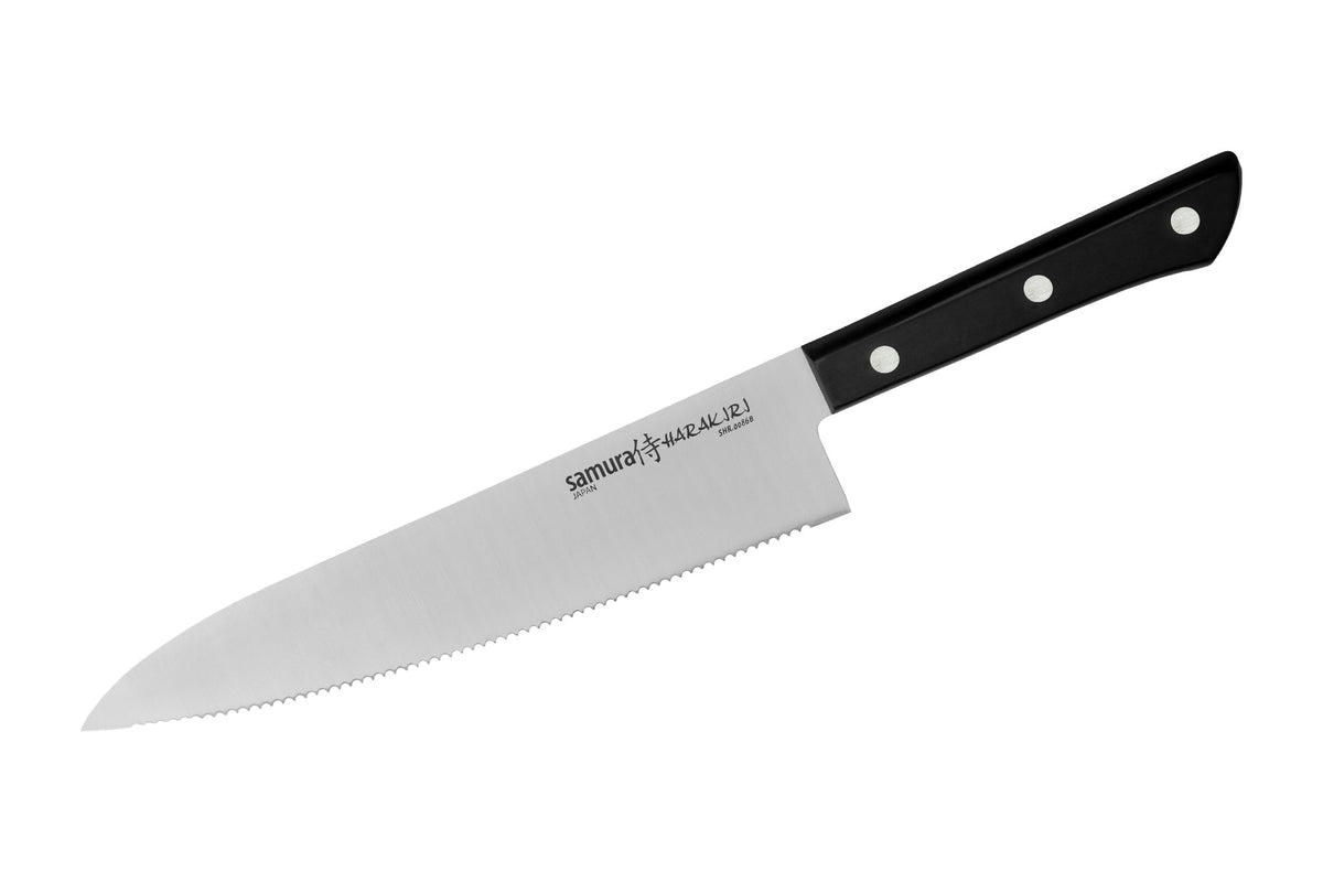 Cuțit Samura Harakiri Chef cu lama zimtat 208mm/8.2, AUS-8 HRC-59