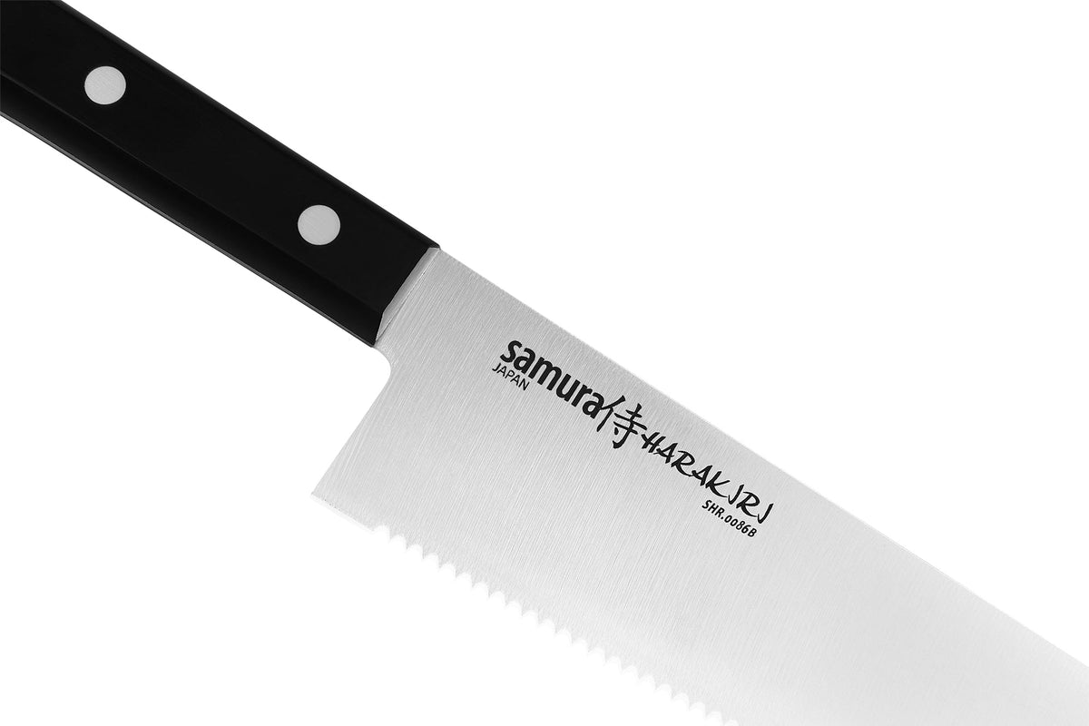 Cuțit Samura Harakiri Chef cu lama zimtat 208mm/8.2, AUS-8 HRC-59