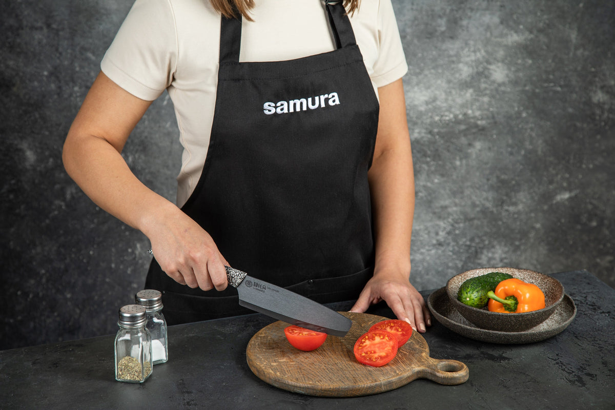 Cuțit Samura Inca Chef, lama zirconia ceramic negru 6.5"/165mm HRC-89