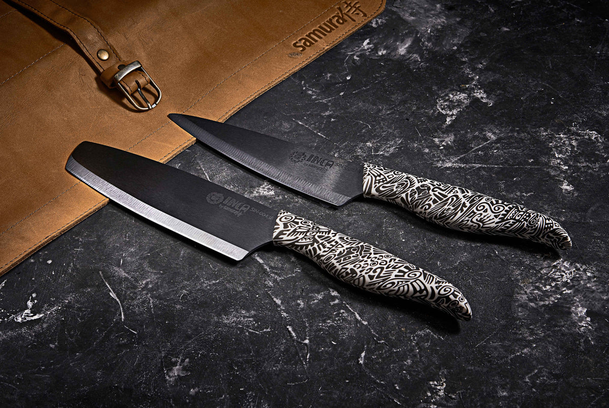 Cuțit Samura Inca Chef, lama zirconia ceramic negru 6.5"/165mm HRC-89