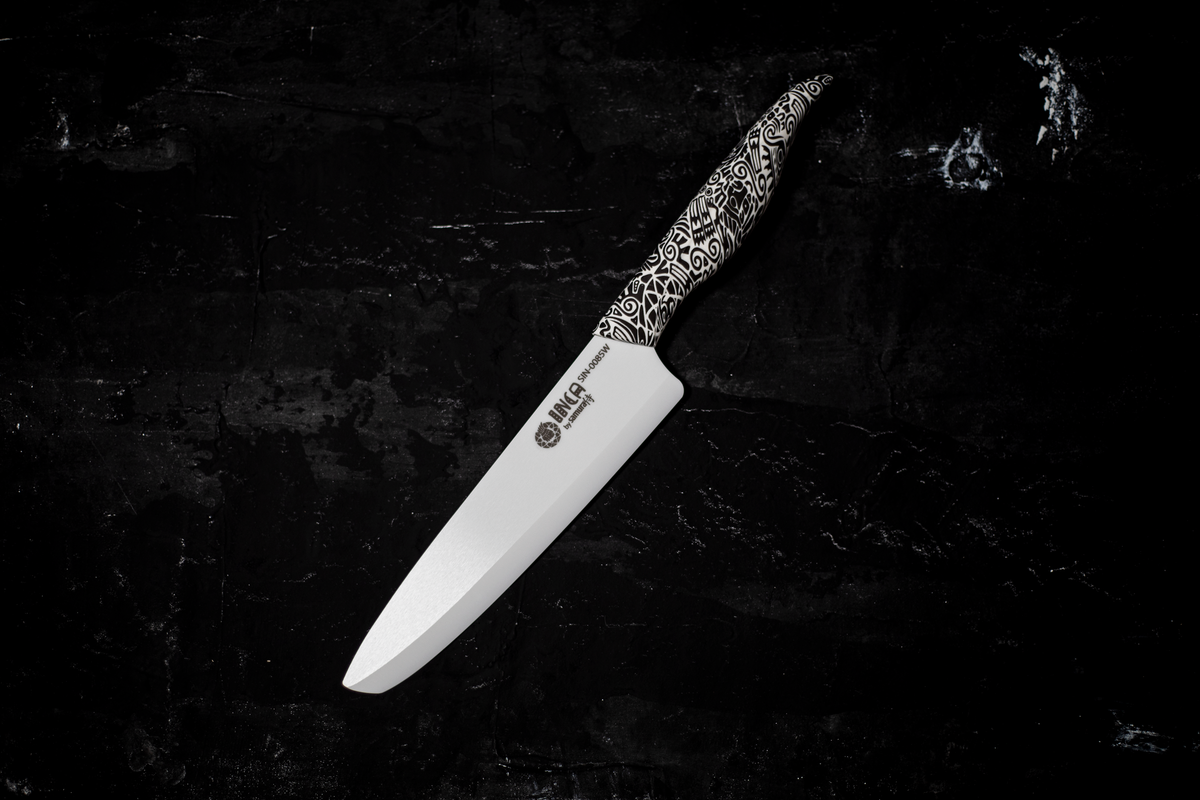 Cuțit Samura Inca Chef, lama zirconia ceramic alb 7.4"/187 mm HRC-87