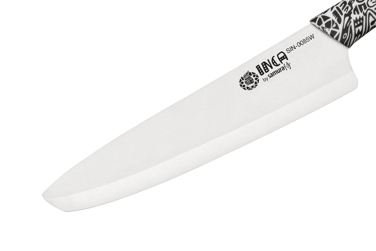 Cuțit Samura Inca Chef, lama zirconia ceramic alb 7.4"/187 mm HRC-87
