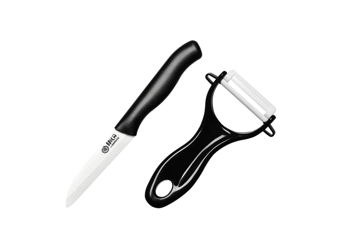Set Samura cuțit fructe 75mm & decojitor legume lama zirconia ceramic HRC-87
