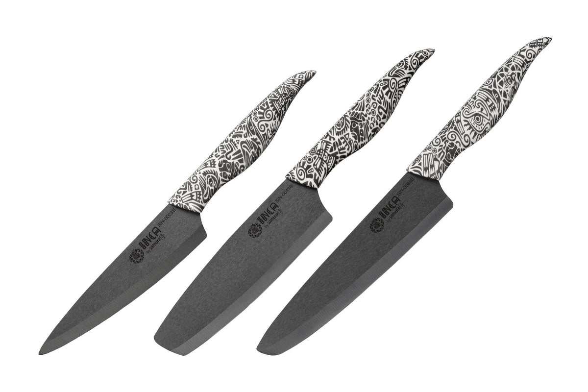 Set cuțite Samura Inca lama zirconia ceramic negru 3 buc. HRC-89