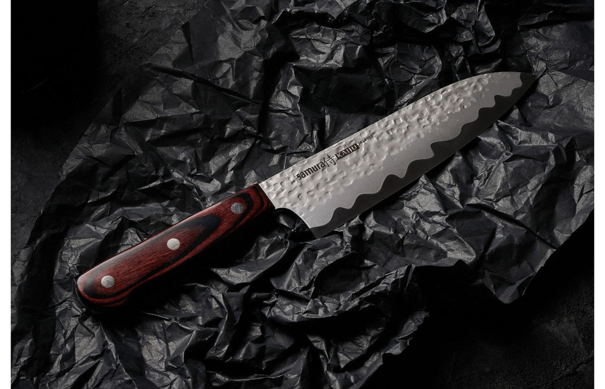 Cuțit Samura Kaiju Stonewash Santoku 7.1"/180mm, AUS-8 HRC-58