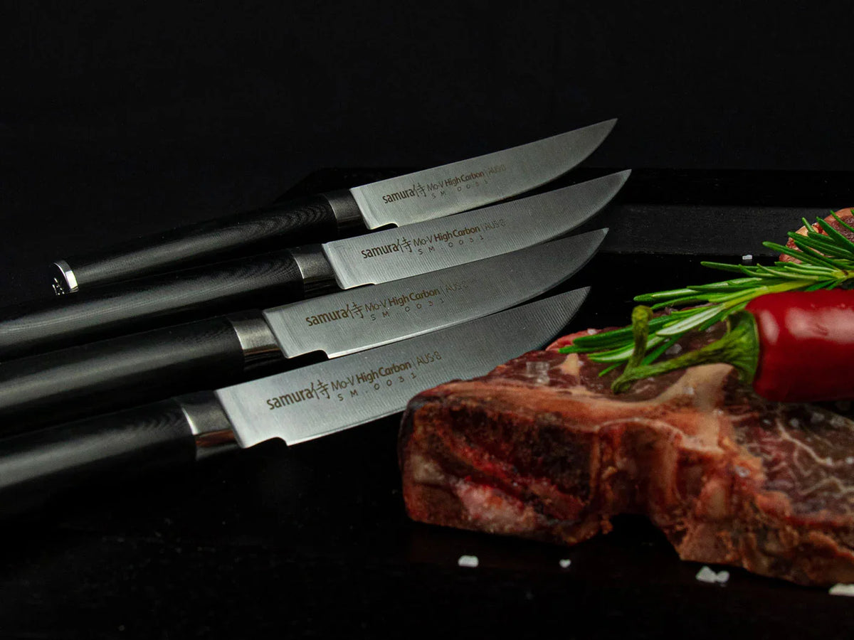 Set cuțite Samura Mo-V steak 4 buc. 5"/120mm, AUS-8 HRC-58