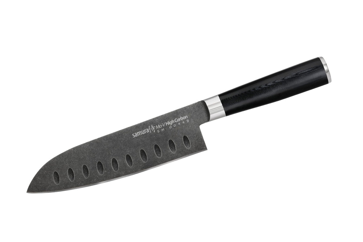 Cuțit Samura Mo-V Stonewash Santoku 7"/180mm, AUS-8 HRC-58