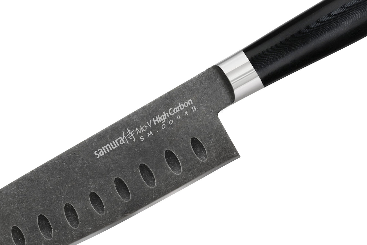 Cuțit Samura Mo-V Stonewash Santoku 7"/180mm, AUS-8 HRC-58