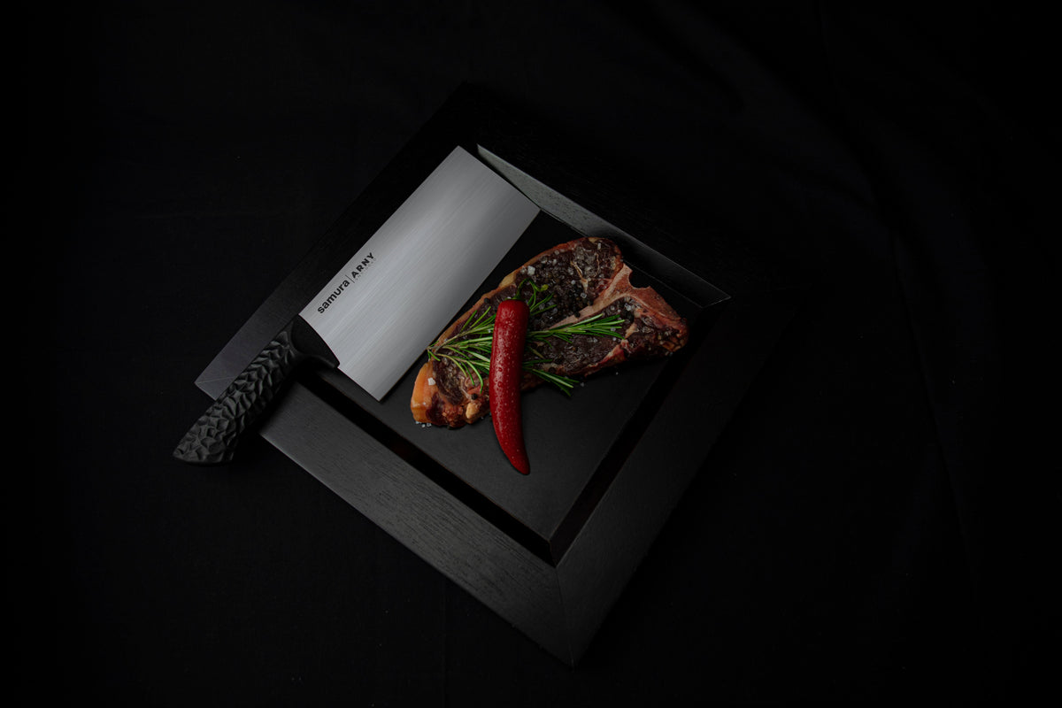 Cuțit bucatar Chef asiatic Samura Arny miner negru 8.2"/209mm, AUS-8 HRC-59