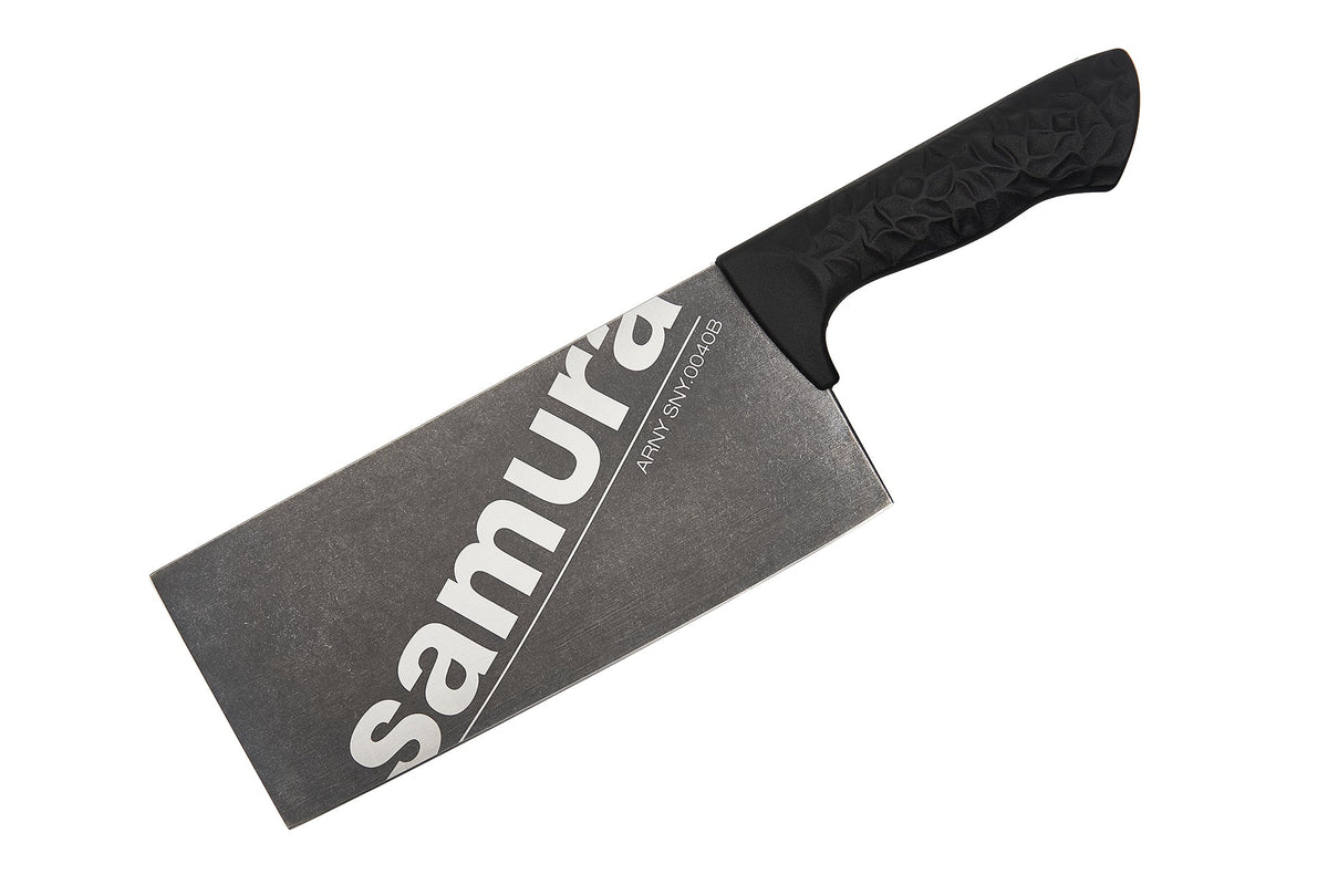 Cuțit bucatar Chef asiatic Samura Arny Stonewash 8.2"/209 mm miner negru, AUS-8