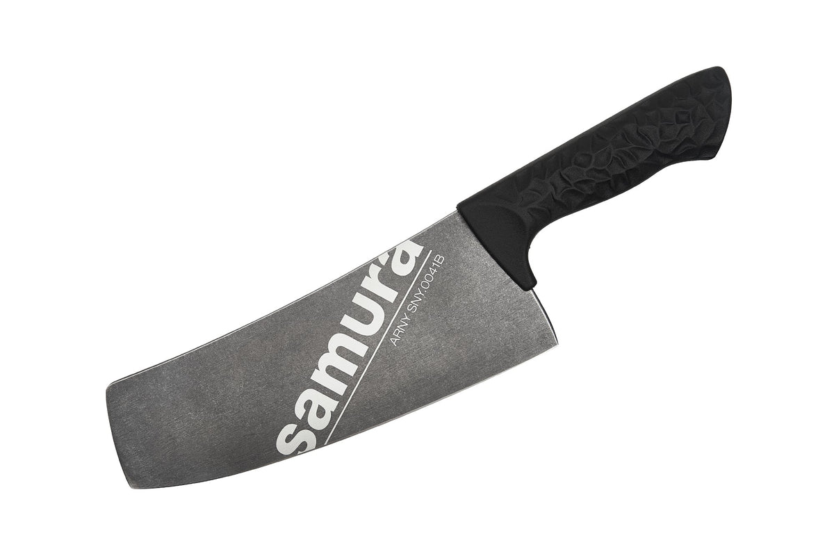 Cuțit bucatar Chef asiatic Samura Arny Stonewash miner negru 8.2"/208mm AUS-8 HRC-59