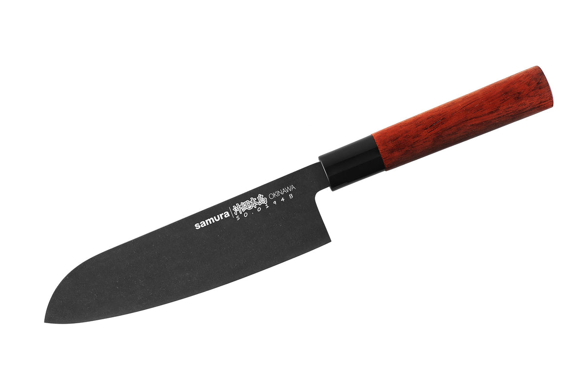 Cuțit Samura Okinawa Stonewash Santoku 6.9"/175mm, AUS-8 HRC-58