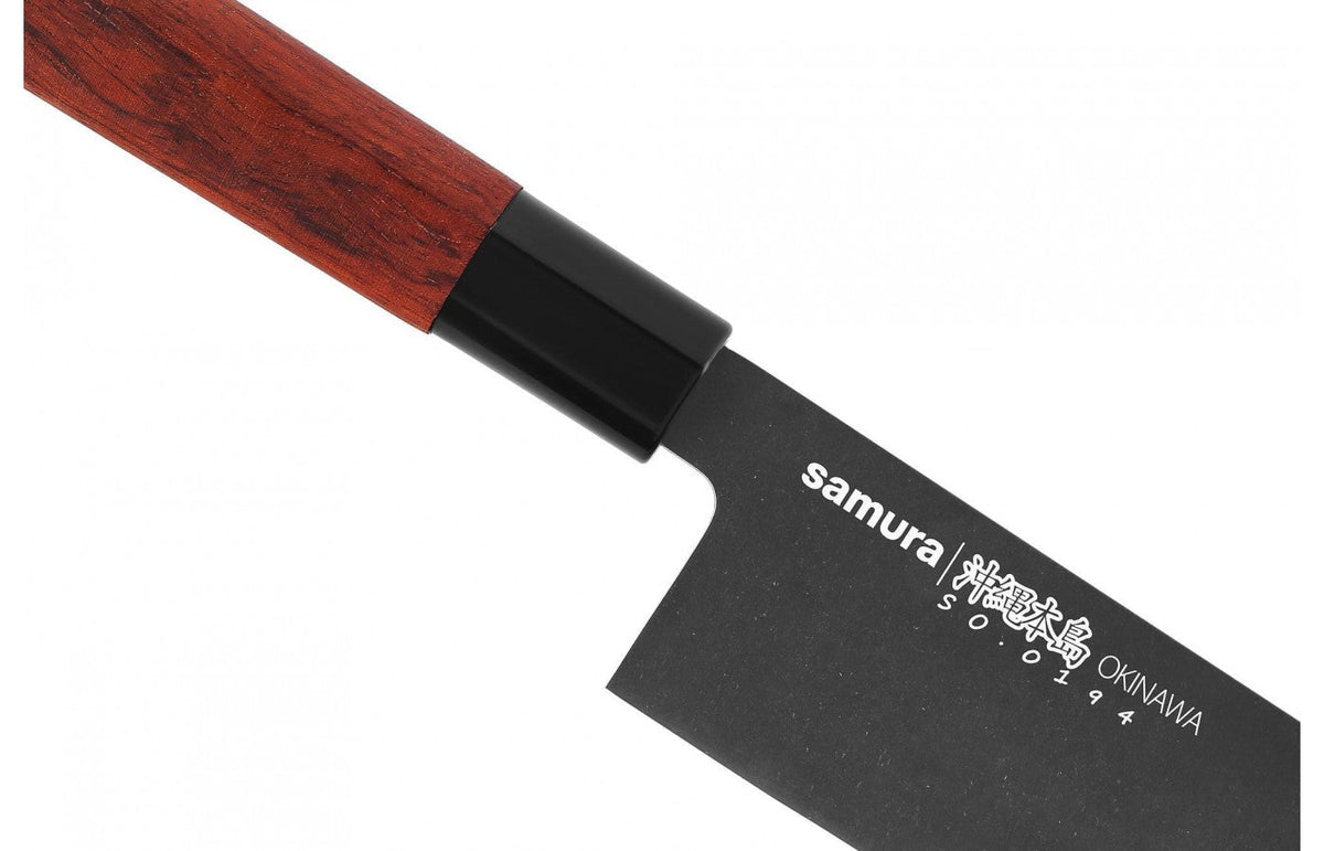 Cuțit Samura Okinawa Stonewash Santoku 6.9"/175mm, AUS-8 HRC-58
