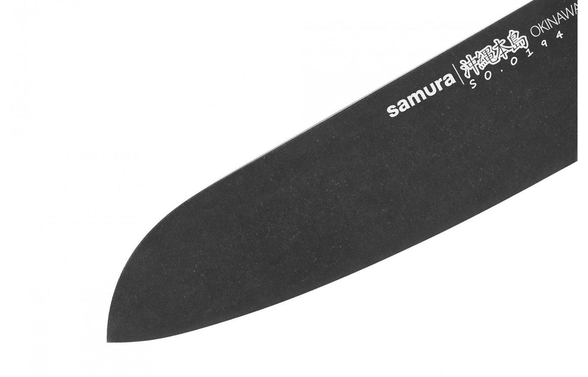 Cuțit Samura Okinawa Stonewash Santoku 6.9"/175mm, AUS-8 HRC-58