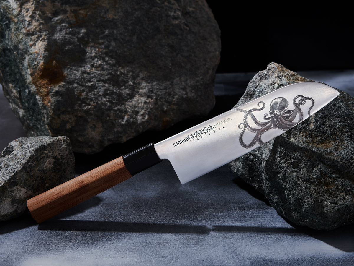 Cuțit Samura Okinawa Santoku 6.9"/175mm, AUS-8 HRC-58