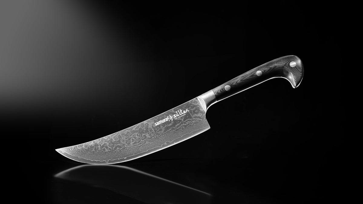 Cuțit Samura pichak Sultan negru 160mm, oțel Damasc VG-10 cu 67 de straturi, HRC-61