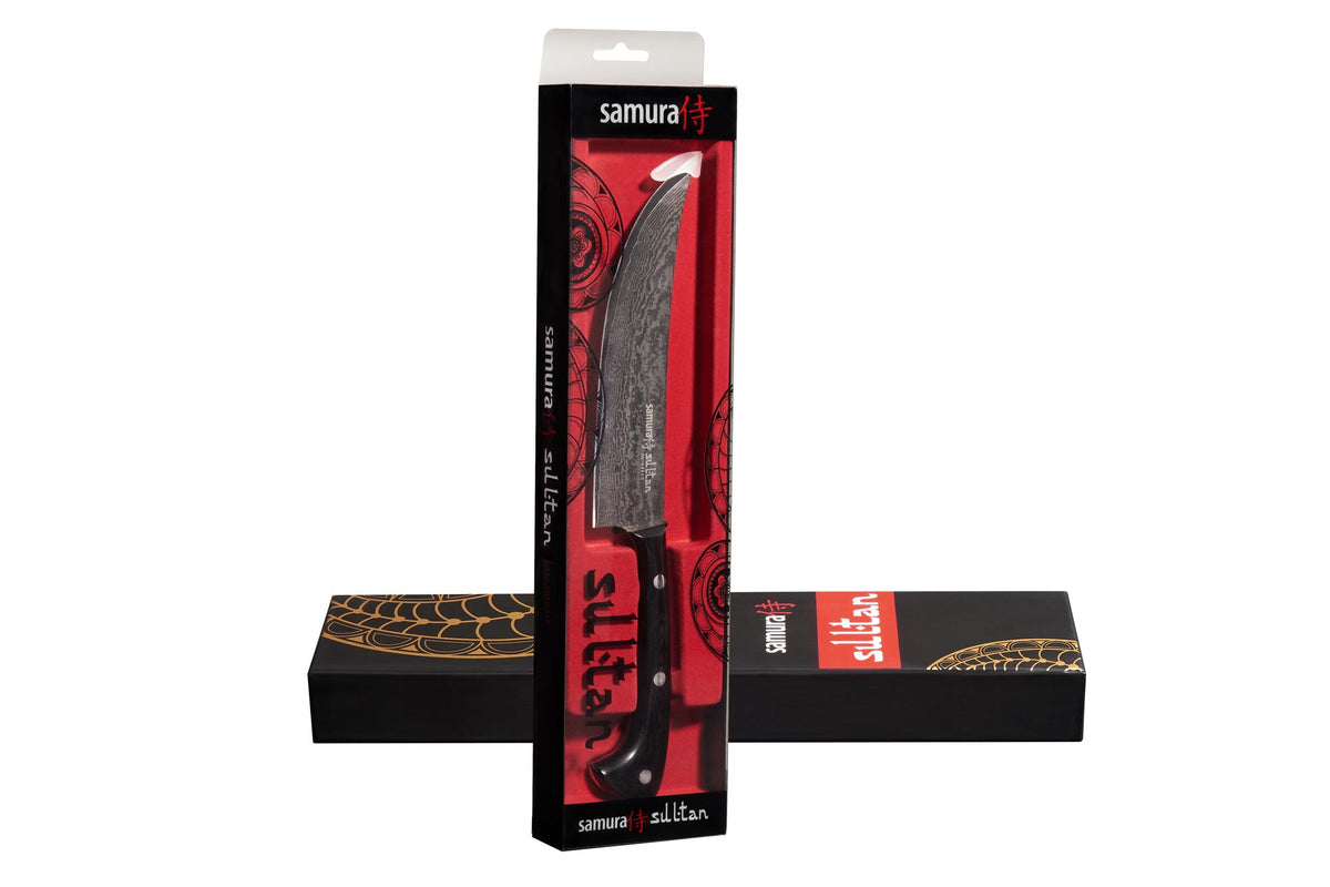 Cuțit Samura pichak Sultan negru 160mm, oțel Damasc VG-10 cu 67 de straturi, HRC-61