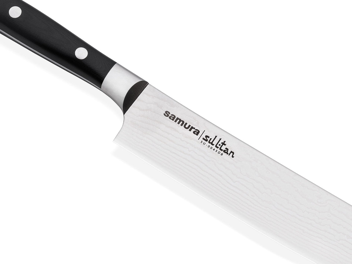 Cuțit Samura pichak Sultan long negru 210mm, oțel Damasc VG-10 67 de straturi, HRC-61