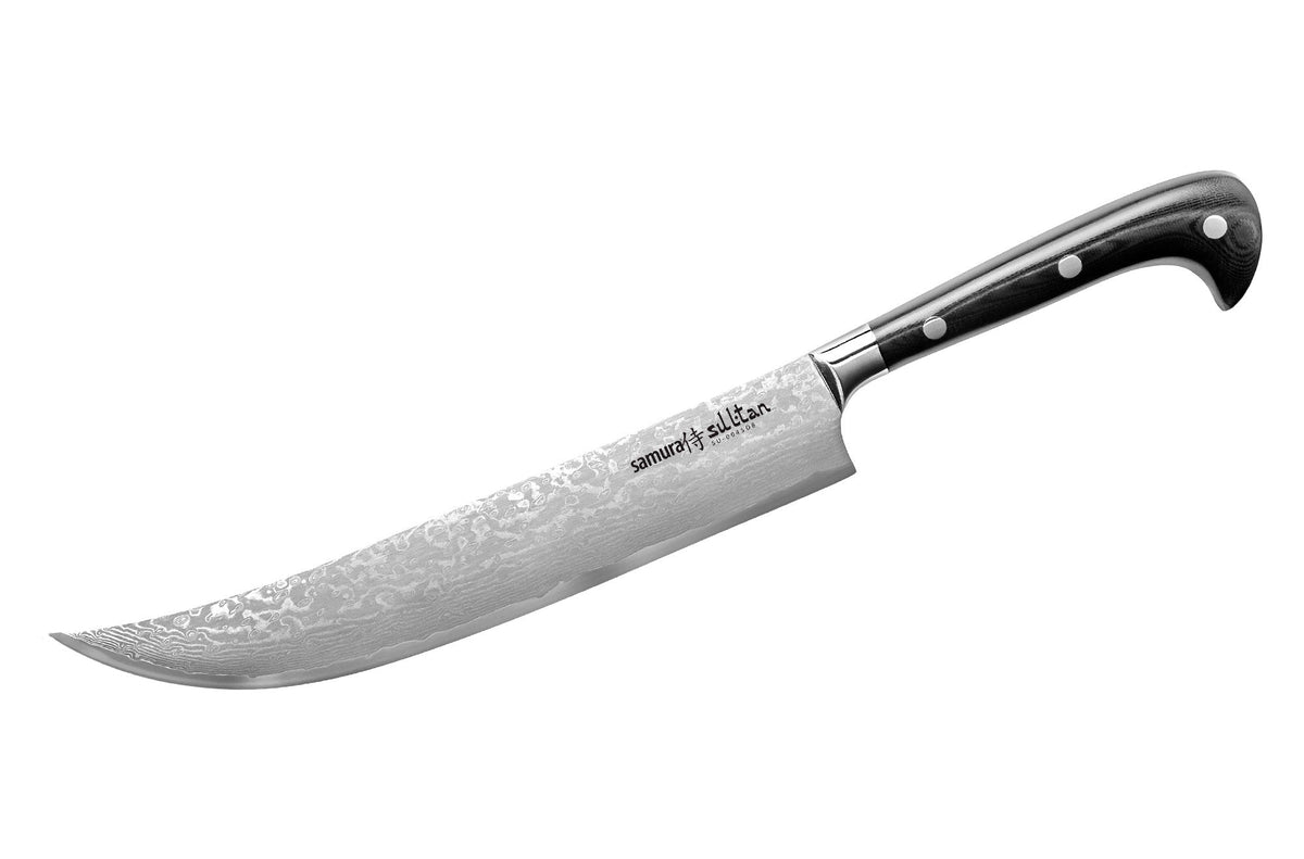 Cuțit Samura pichak Sultan long negru 210mm, oțel Damasc VG-10 67 de straturi, HRC-61