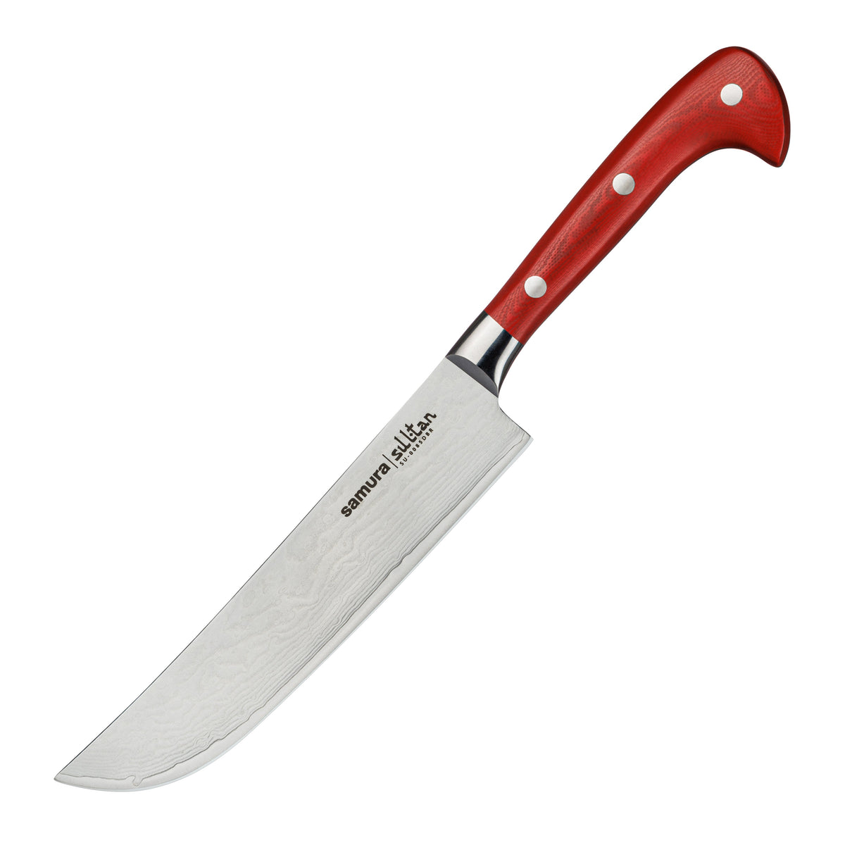 Cuțit Samura Sultan pichak Chef rosu 7"/164mm, oțel Damasc VG-10 67 de straturi,