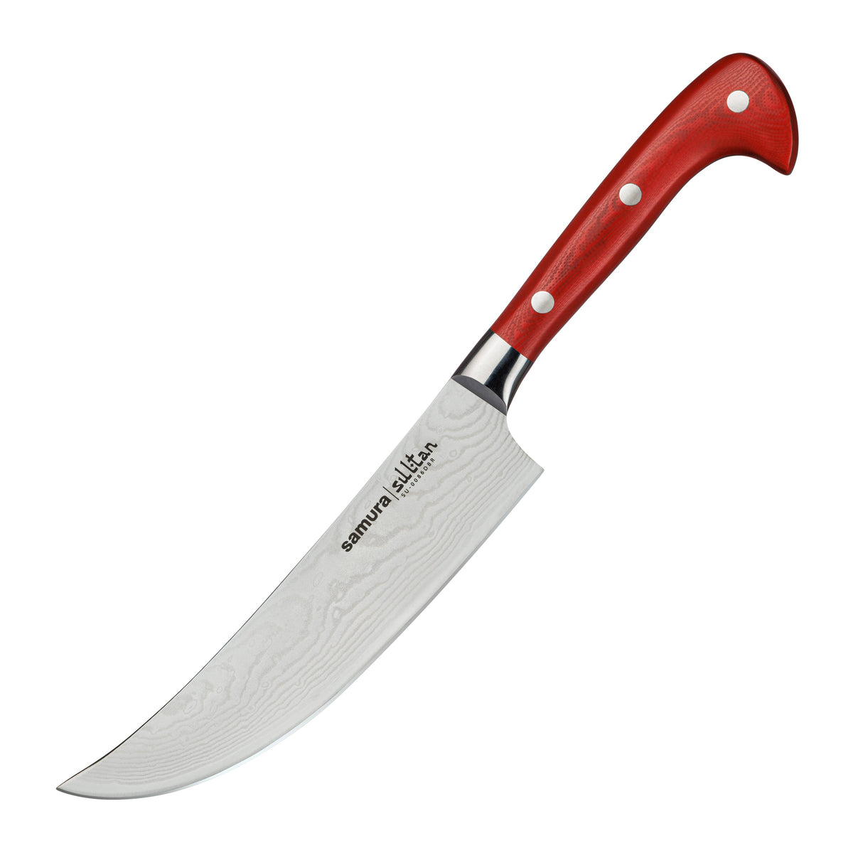 Cuțit Samura pichak Sultan roșu 159mm, oțel Damasc VG-10 67 de straturi, HRC-61