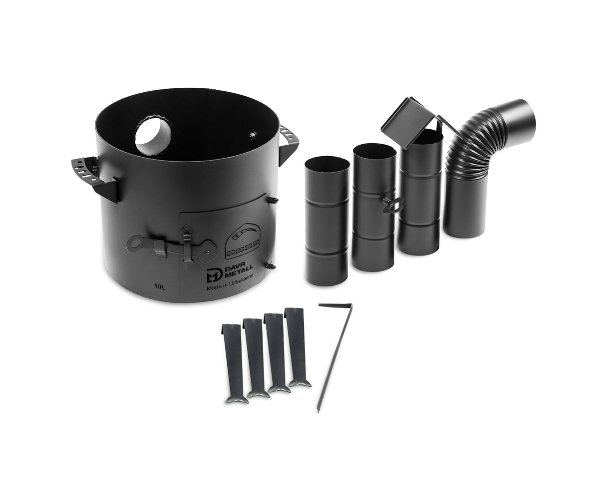 Soba cu cos de fum pentru ceaun 10L