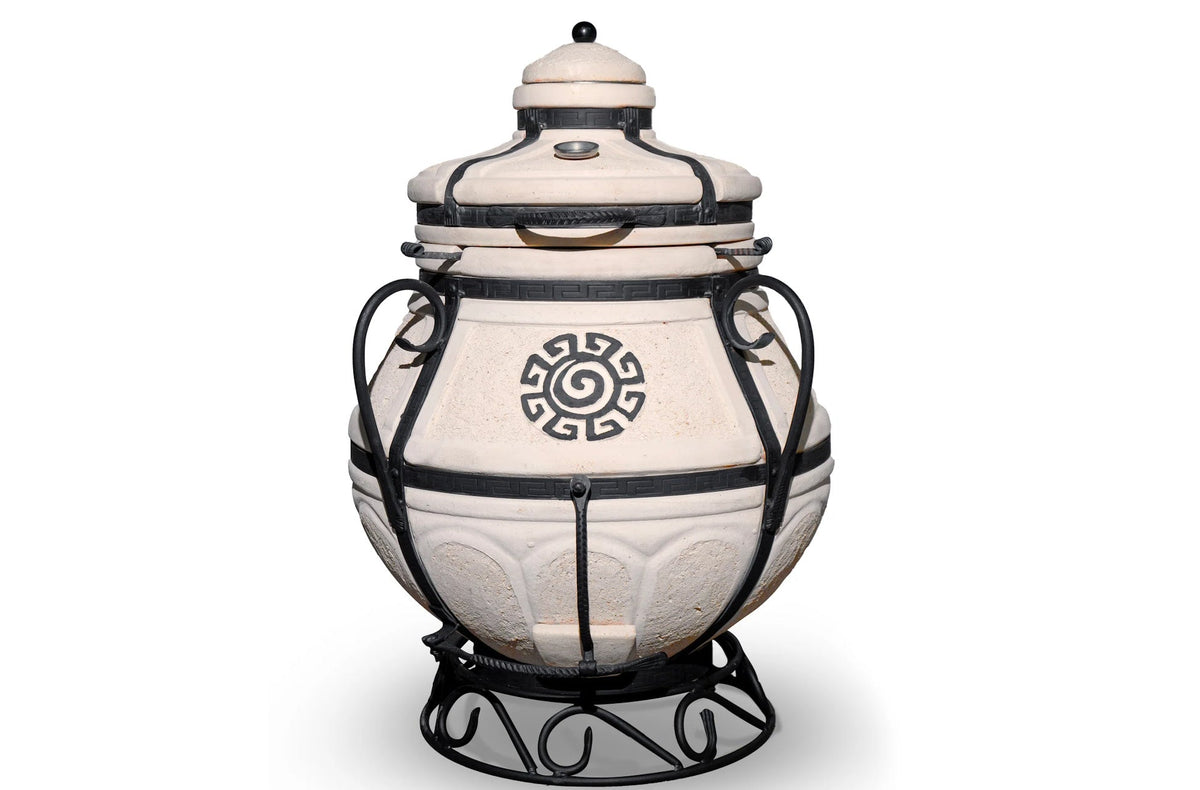 Tandoor "Aladin Mini" cu capac rapatabil-rotativ, complect cu suport pt tandoor