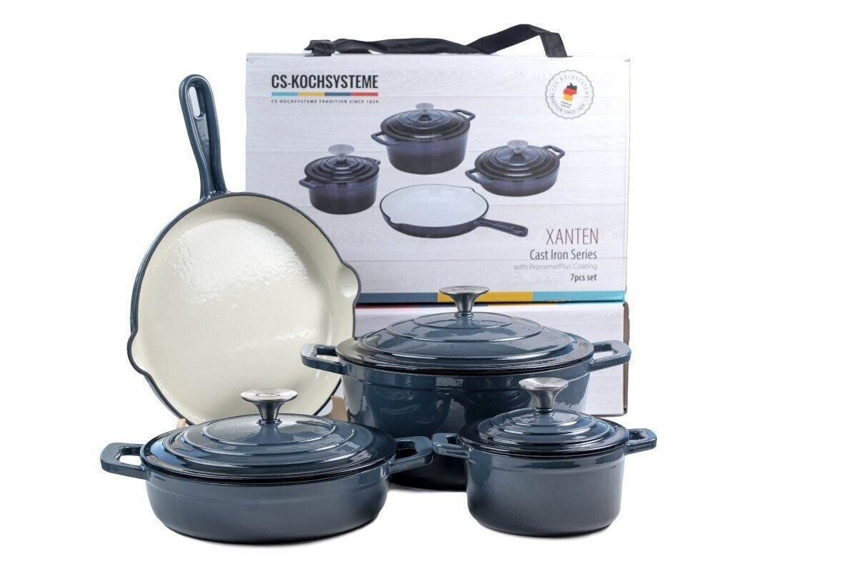 Set vase fonta emailata, 7 piese, gri - imagine produs