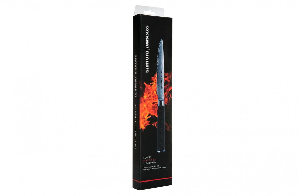 Cuțit pentru tomate 4.7"/120 mm, oțel Damasc VG-10 67 de straturi, HRC-61